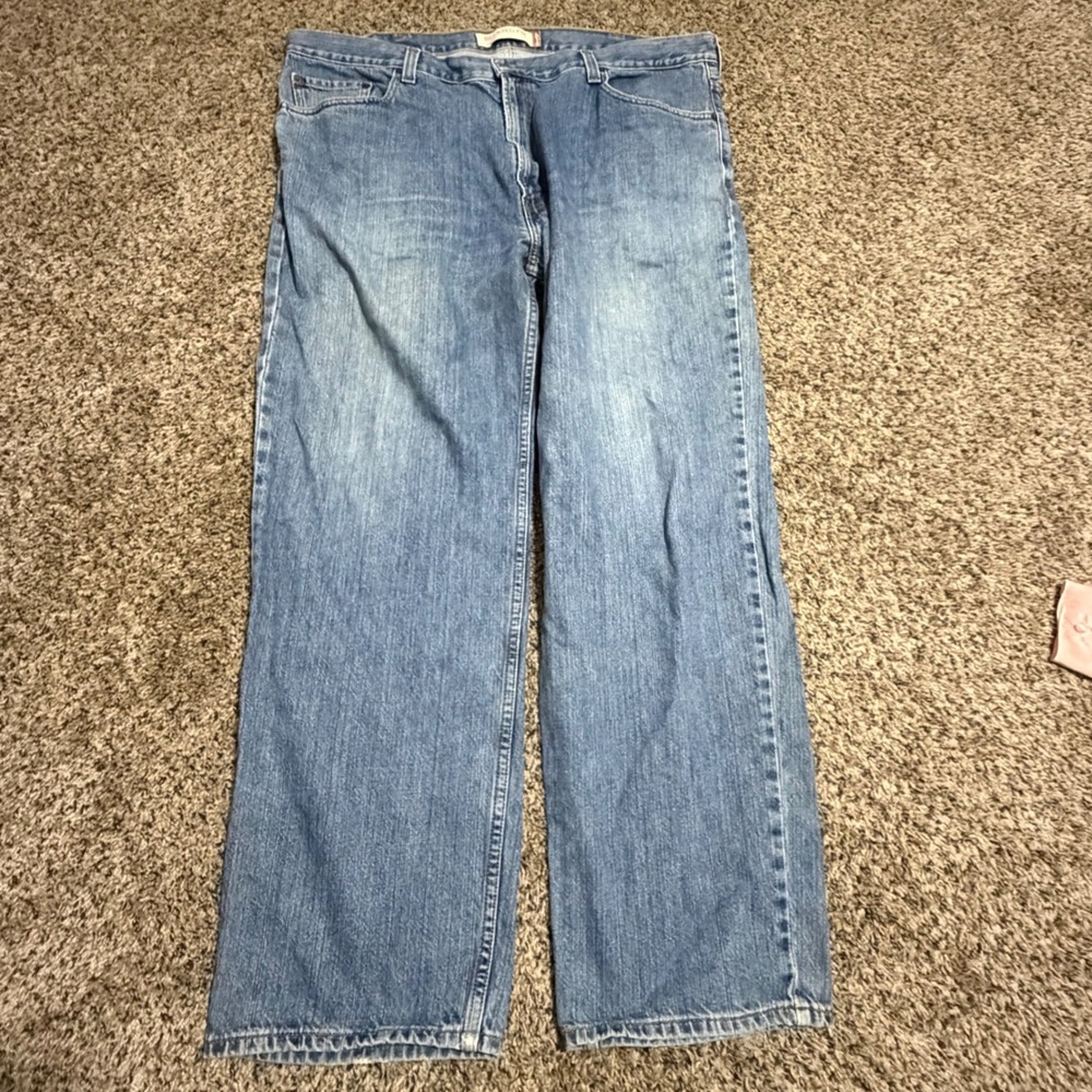 Levis 550 Relaxed Fit Blue Jeans Mens 44x32 Medium Wash Cotton Denim 550-0216